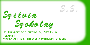 szilvia szokolay business card